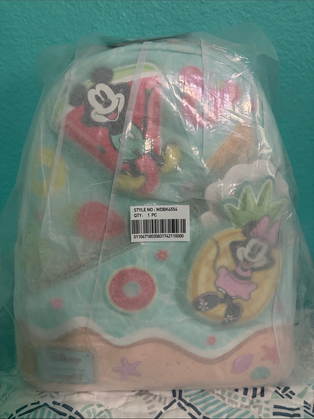 Loungefly Mickey & Minnie Fruit Patch at the Beach Scene 🍉 🍍 Floaties Backpack - Picture 2 of 6